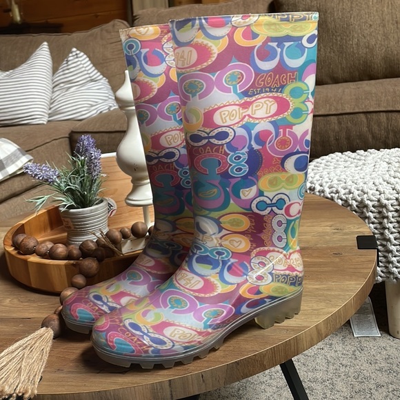Coach Poppy Rain Boot- Size 7 - Picture 2 of 7